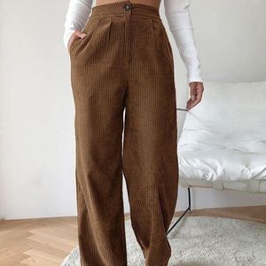 brown high waisted pants